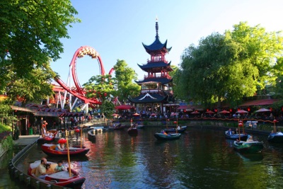 Tivoli Gardens in Copenhagen, Denmark